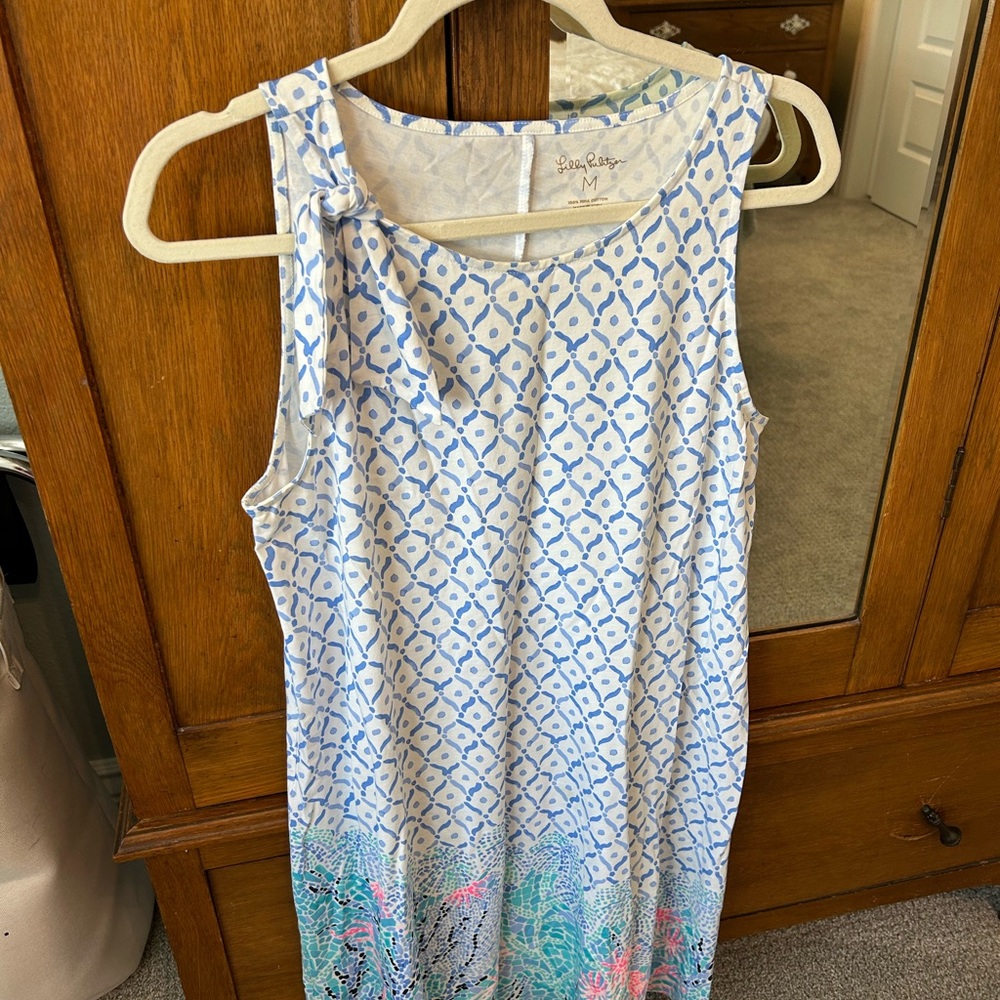 Lilly Pulitzer Blue and White Patterned Dress